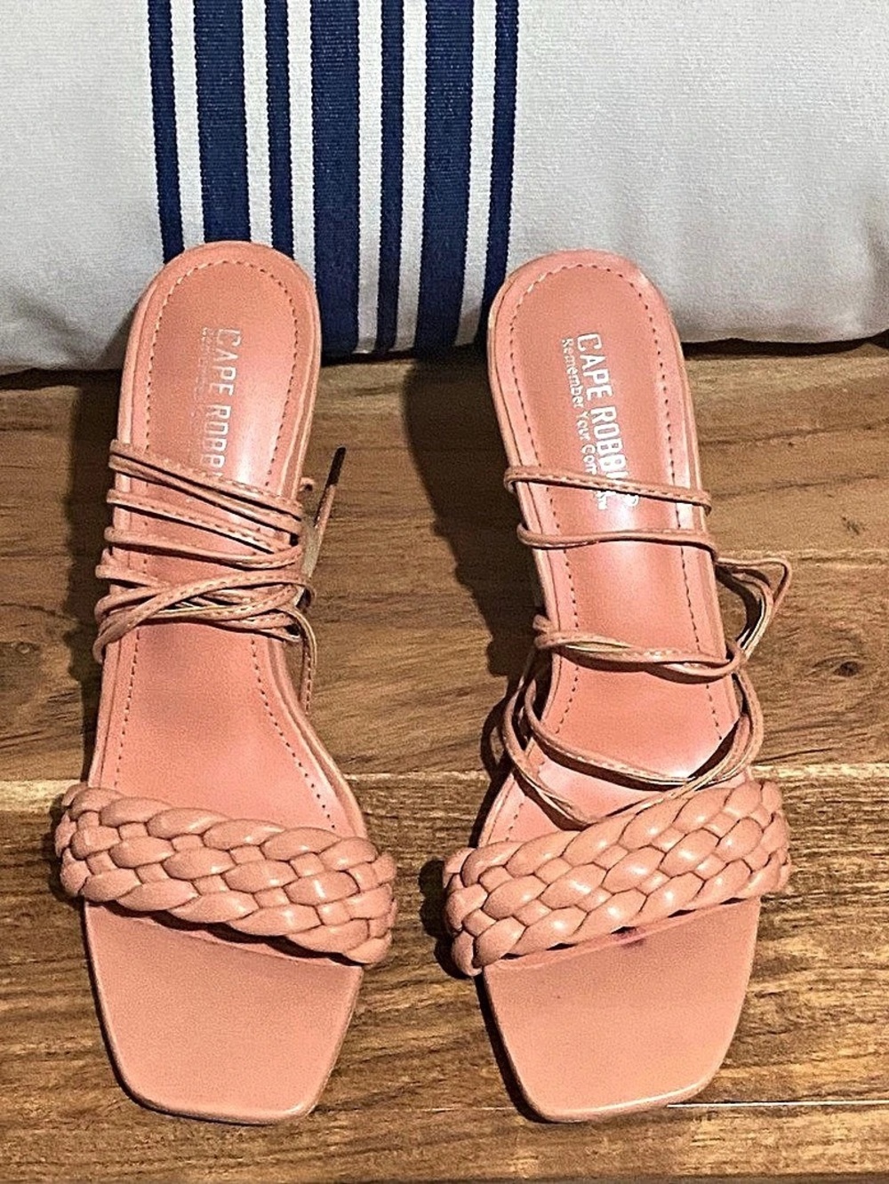 Cape Robbin Braided Strappy Heels in Pink